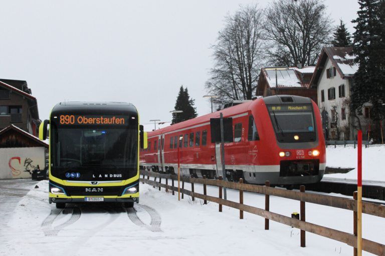 Knotenpunkt Bahnhof Oberstaufen.Regio Bregenzerwald