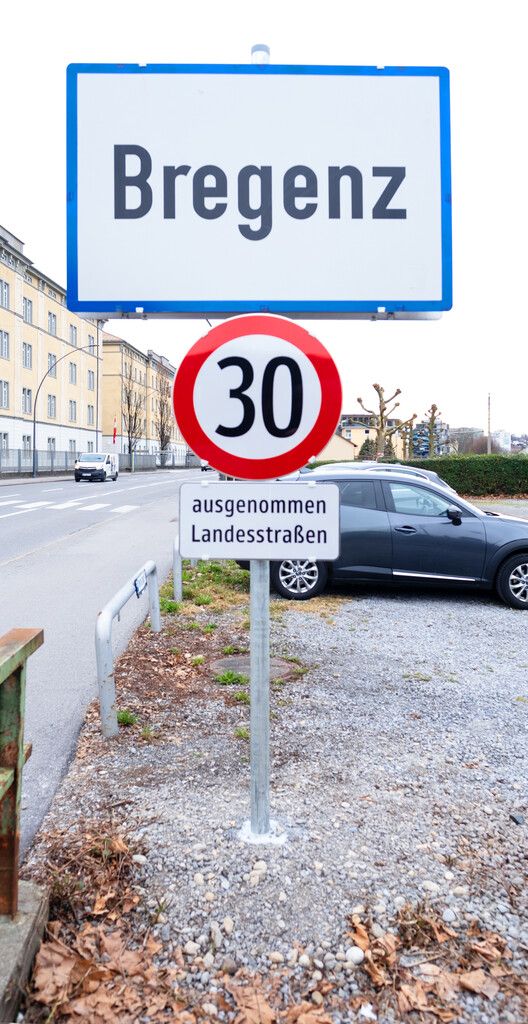 Bei den Stadteinfahrten wurde die Tempo-30-Beschilderung angebracht.Stadt Bregenz