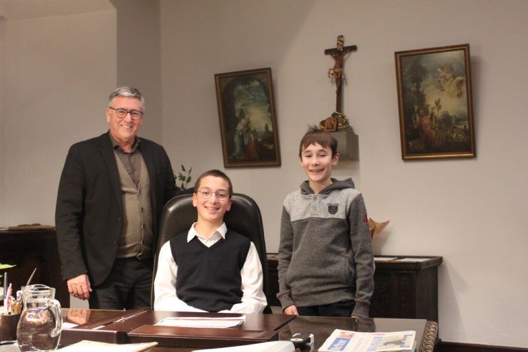 Bürgermeister Wolfgang Matt mit seinen Amtskollegen Efe und Dominik.Stadt Feldkirch