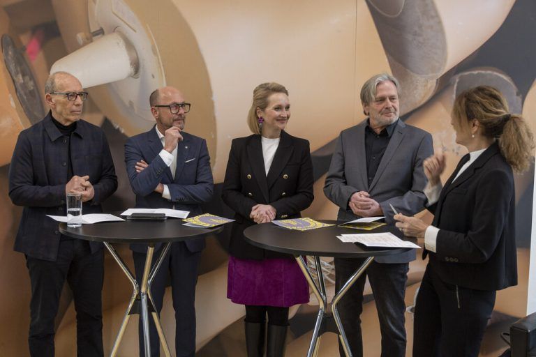 Michael Rauth, Michael Ritsch, Claudia Alfons, Frank Matt und Judith Reichart bei der gestrigen Pressekonferenz im Magazin 4, Bregenz.roland paulitsch