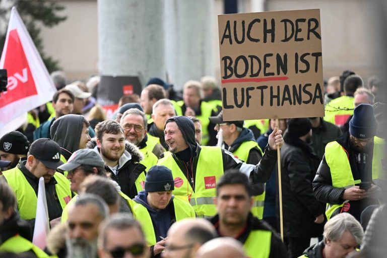 Zum zweiten Mal diesen Monat streikte das Bodenpersonal der Lufthansa.AFP/Kirill KUDRYAVTSEV