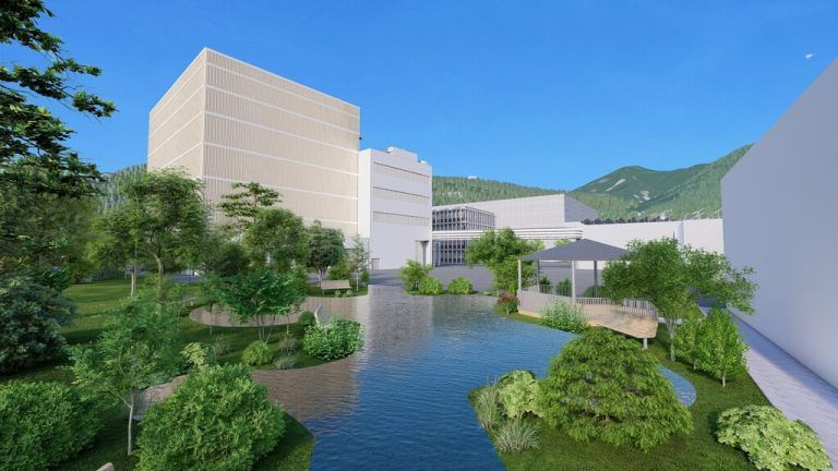 Ein 3D-Rendering des umstrittenen Reststoffkraftwerks.Rondo ganahl ag