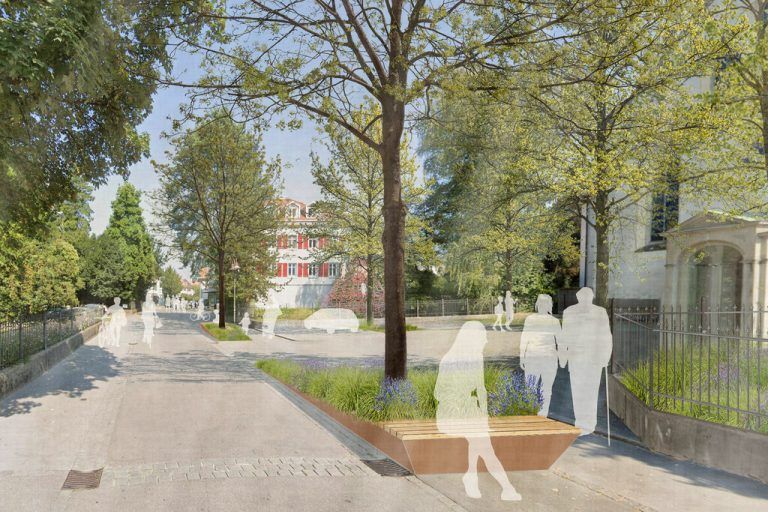 Ein Teil der Dornbirner Marktstraße wird ab Herbst zur Begegnungszone. Dadurch soll die Aufenthaltsqualität steigen.Stadt Dornbirn