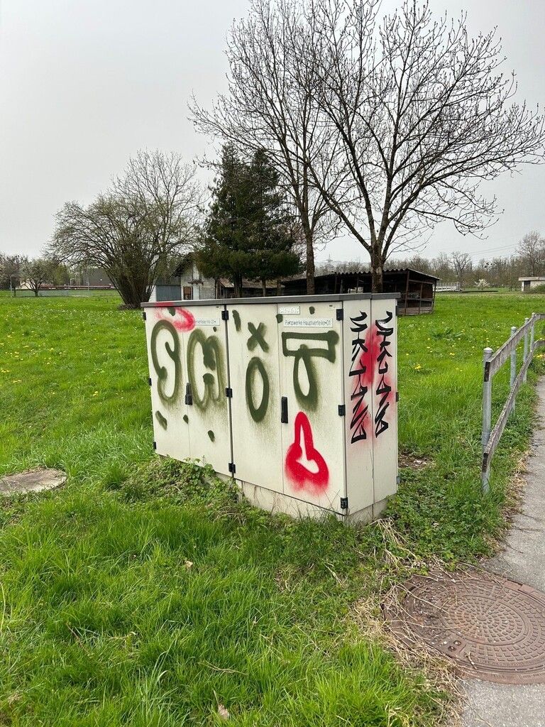 Ein Schaltkasten wurde besprüht.Stadtpolizei Dornbirn