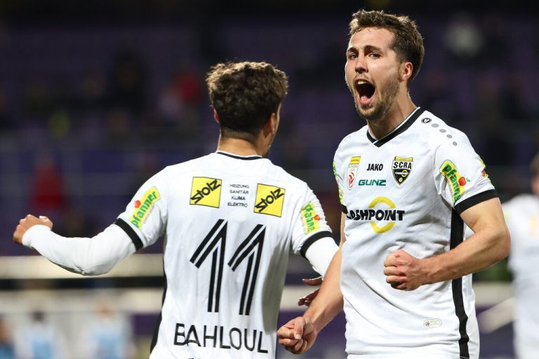 Lukas Fadinger ließ die Altacher dank seines späten Treffers über einen Punktegewinn bei Austria Wien jubeln. GEPA (4)