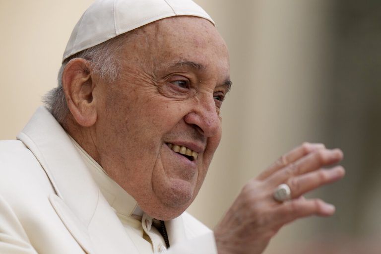 Papst Franciskus meldete sich per Video zu Wort.AP Photo/Alessandra Tarantino