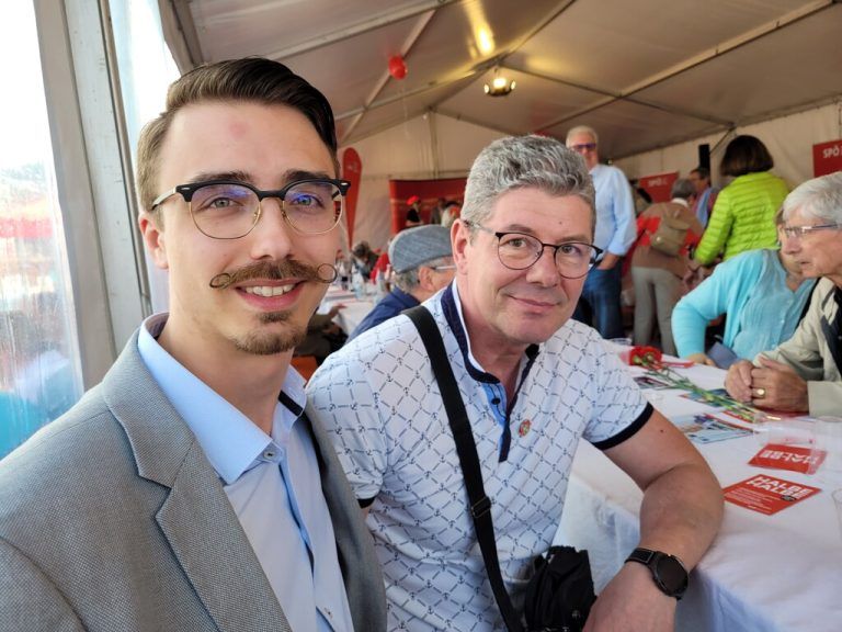Klaus Karnitschnig und Hubert Schlögl bei der SPÖ-Maifeier in Bregenz.Steinlechner