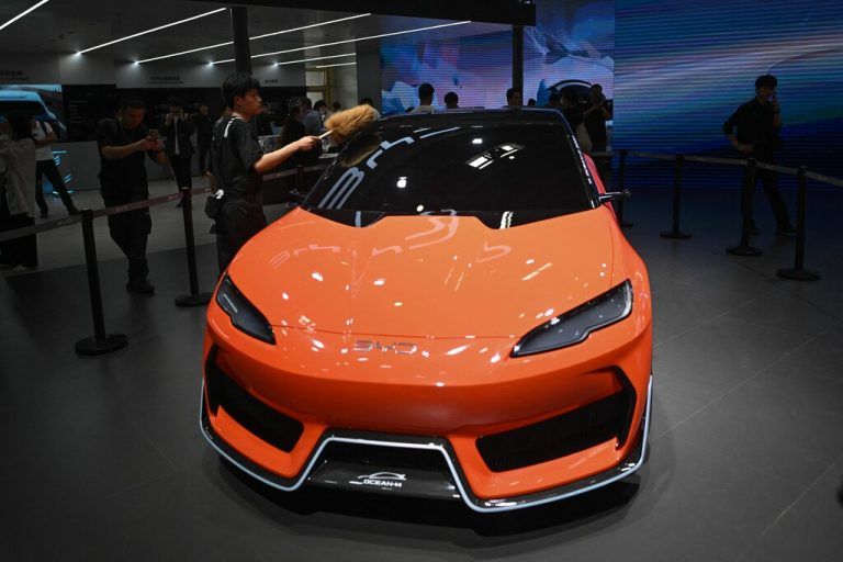Von den Strafzöllen wäre etwa der chinesische E-Autohersteller BYD betroffen. apa/afp/pardo