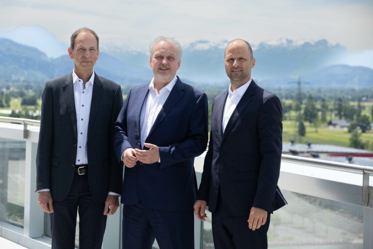 Günther Ammann, Andreas Kreutzer und Marco Tittler (v.l.) auf der Terrasse des Panorama­haus-Res­taurants in Dornbirn.Klaus hartinger