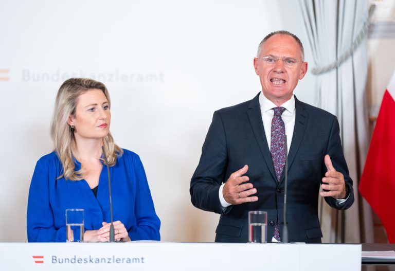 Arbeitsgespräch mit Innenminister Karner in Bregenz. APA