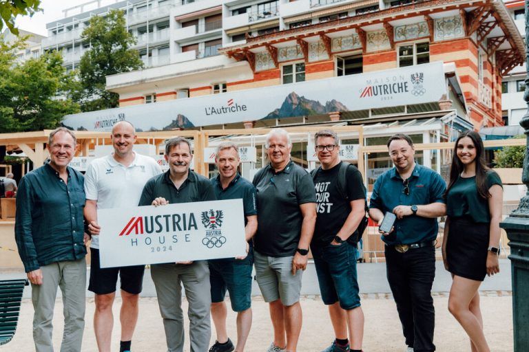 Christian Schützinger (Vorarlberg Tourismus), Florian Gosch (ÖOC), Karlheinz Kindler (MCV), Ernst Seidl (Austria House), Peter Paulitsch (Hagleitner), Dieter Heidegger (MCV), Michael und Lena Fleisch (­LändleKassa).Meindl (ÖOC), MCV