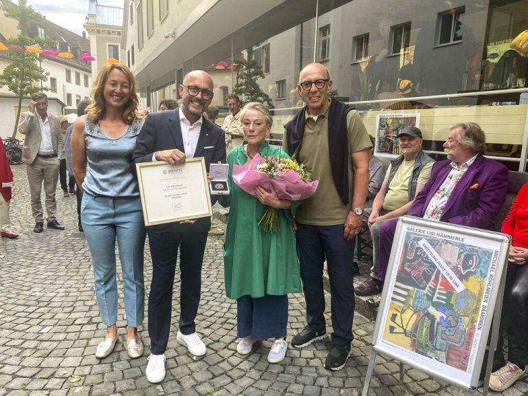 Lisi Hämmerle mit Bürgermeister Michael Ritsch.Stadt Bregenz