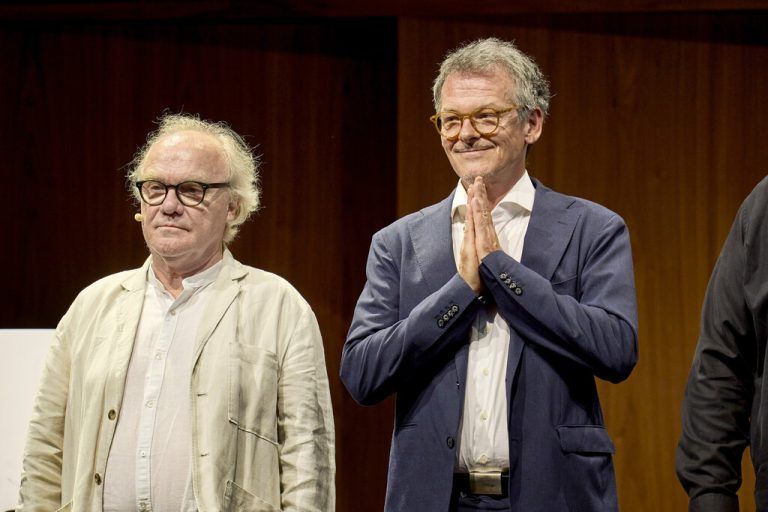 Schriftsteller Michael Köhlmeier und Komponist Marcus Nigsch beim Musik&Poesie-Abend im Festspielhaus. Anja Koehler