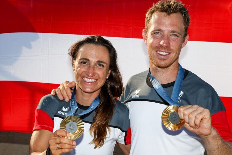 Lukas Mähr mit Lara Vadlau, 2024 in Paris: Segeln, 470er.NEUE-Archiv (5), APA (3), Reuters (2), GEÜA (2), ÖOC, AFP
