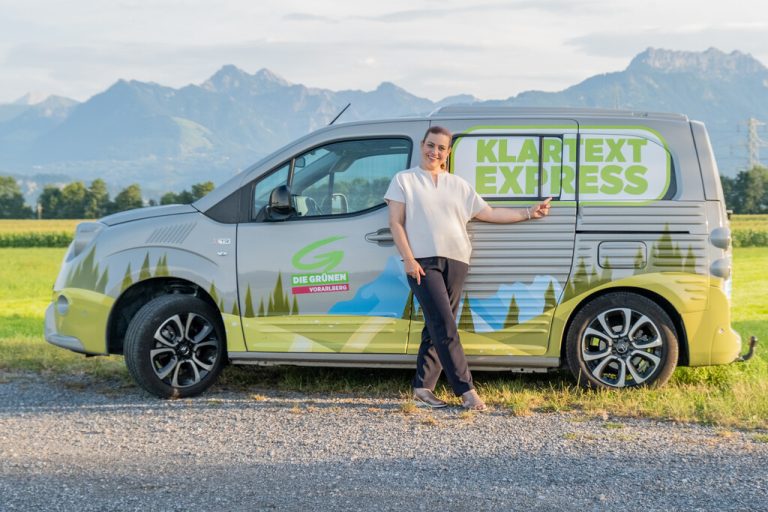Nina Tomaselli legt mit der vorarlbergweiten Klartext-Tour los.⇒grüne/nt