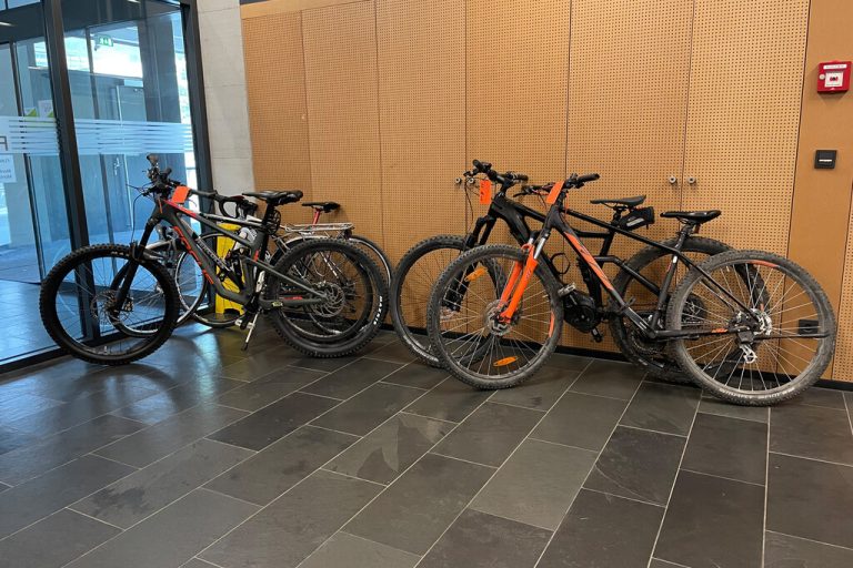 Bei der Stadtpolizei können Fahrräder registriert werden (kleines Foto) sowie die sichergestellten gestohlenen Fahrräder. ⇒Stadt Dornbirn
