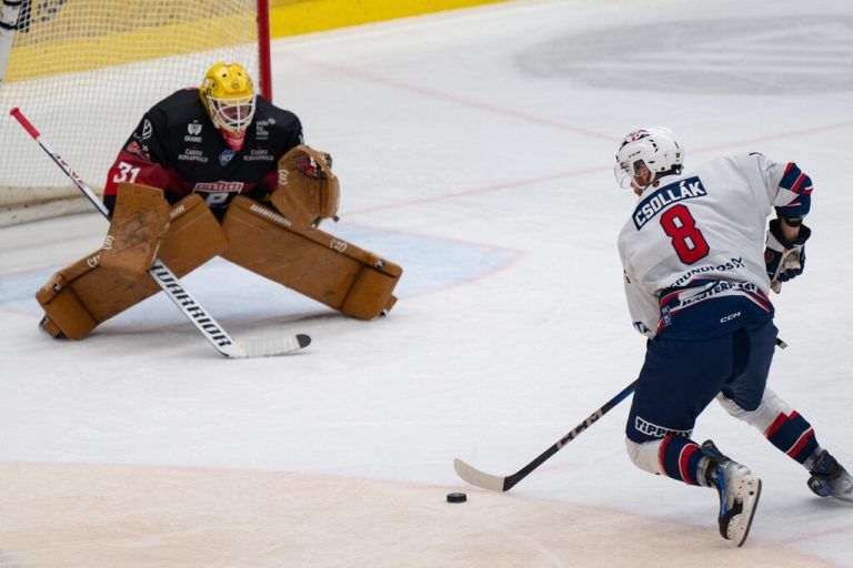 Auf die Pioneers Vorarlberg um Goalie David Madlener (l.) warten dieses Wochenende zwei hochkarätige Gegner. ⇒Alexandra Serra