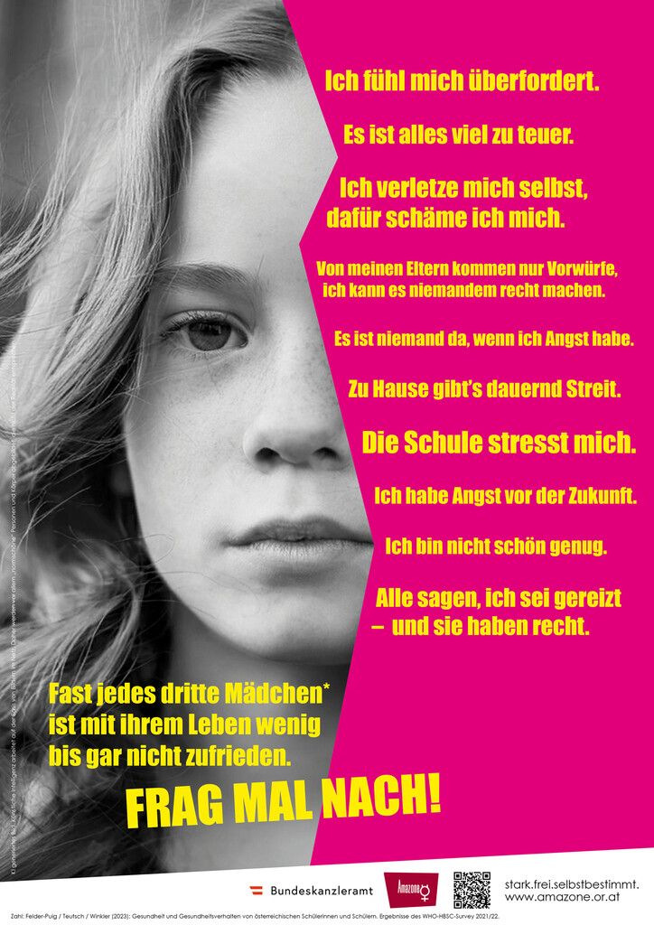Das Plakat zu Thema eins von fünf.⇒amazone bregenz