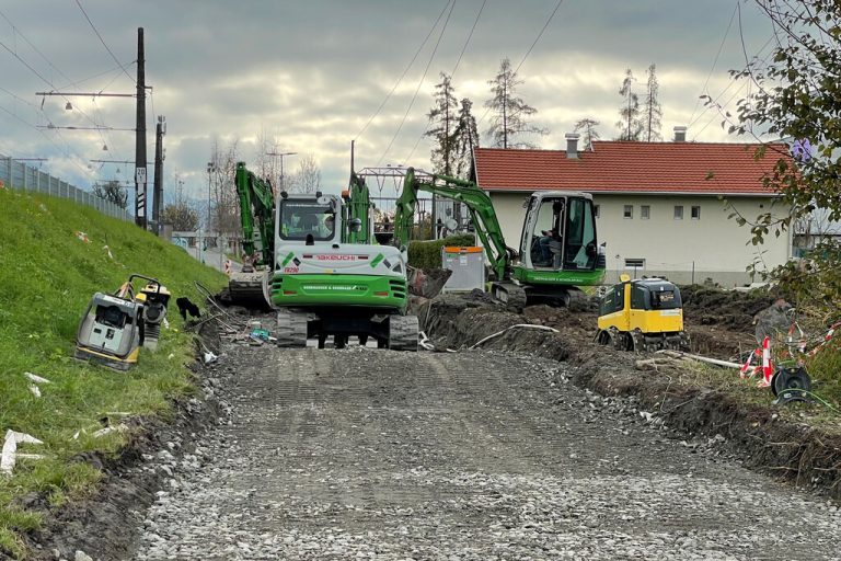 Am Radweg wird gebaut. ⇒Stadt Dornbirn
