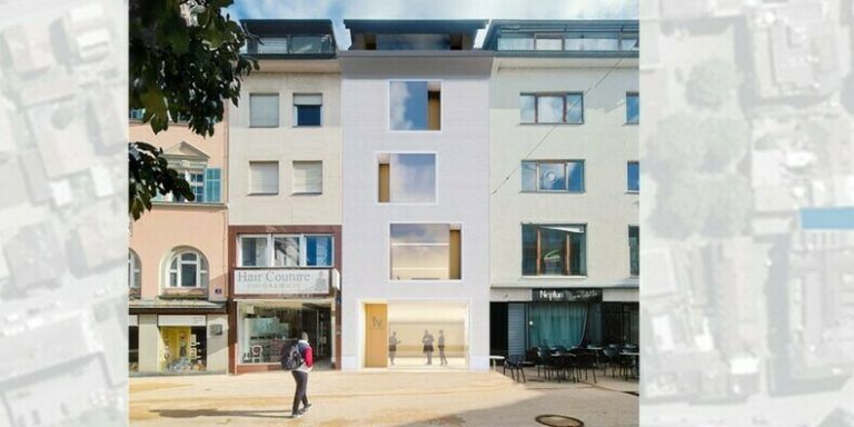 Links: eine Visualisierung des „Hauses der Zukunft“. Oben: Simon Kampl.⇒baumschlager/eberle, iv