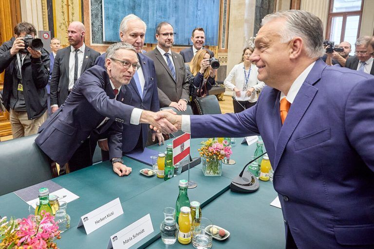 Viktor Orban beim Empfang in Wien.⇒photonews.at