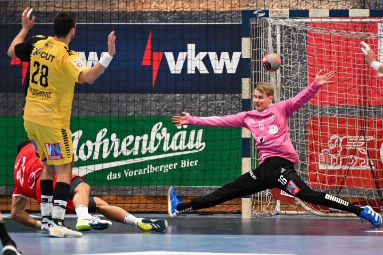 Bregenz-Torhüter Ralf Patrick Häusle beendet nach der Spielzeit 2024/2025 seine Laufbahn als Handballprofi. ⇒GEPA/Lerch