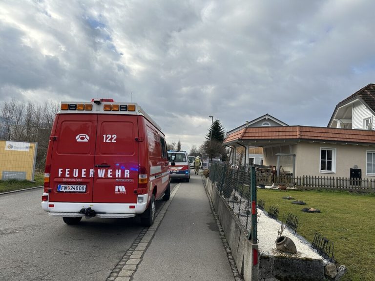 Die Feuerwehr rückte aus.⇒Mayer