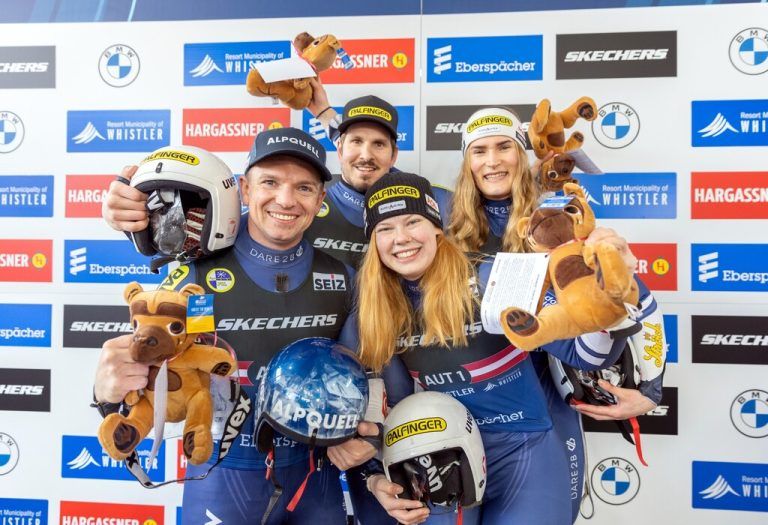 Wolfgang Kindl, Thomas Steu, Lara Kipp und Selina Egle holten zusammen Gold.⇒ APA