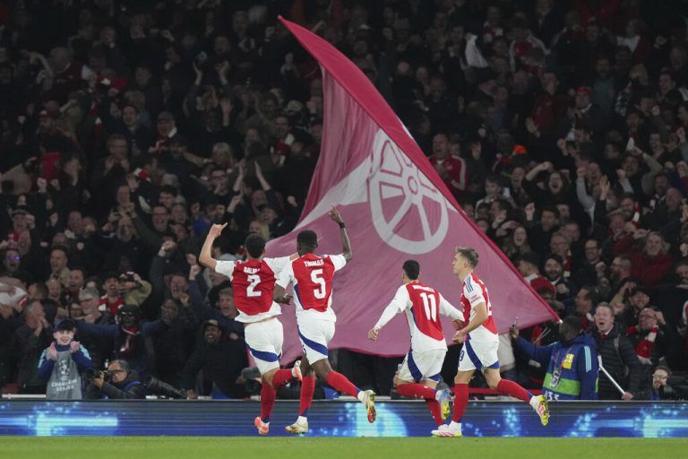 Im Hinspiel jubelten die Gunners im Emirates über einen 3:0-Sieg gegen Real Madrid.⇒AP
