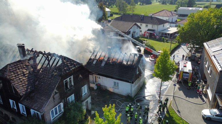 Rund 80 Einsatzkräfte aus Lauterach, Hard, Wolfurt und Bildstein kämpften gegen die Flammen. ⇒vol.at/Vlach
