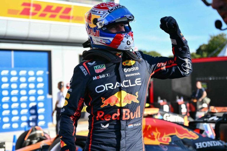 Max Verstappen feierte seine Pole in Monza ausgelassen. ⇒AFP