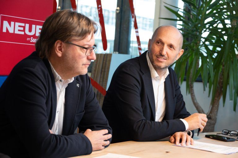 Christian Weiler und Andreas Gapp beim Gespräch in der NEUE-Redaktion.⇒Hartinger