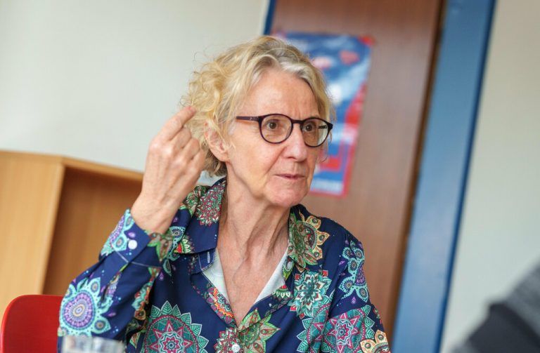 Dagmar Ullmann-Bautz im Gespräch mit der NEUE.⇒⇒Stiplovsek (2)