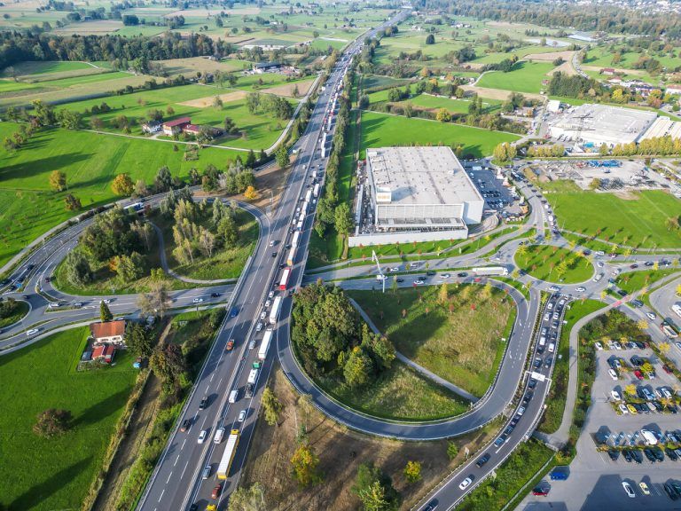 Das Stau-Chaos an der Anschlussstelle Dornbirn-West.⇒phlipp steurer