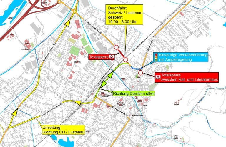Die Stadt Hohenems bittet um Verständnis für die Beeinträchtigungen.⇒stadt Hohenems