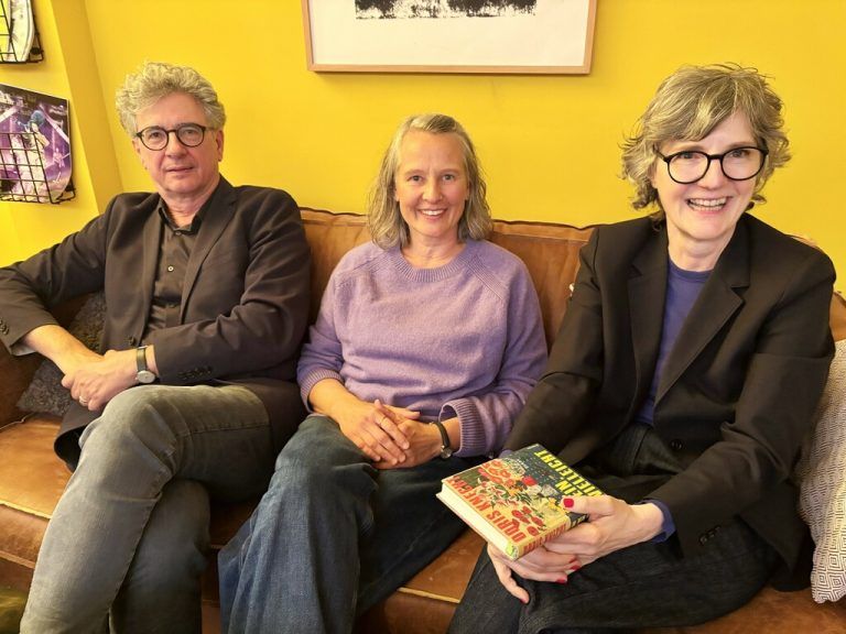 Jürgen Thaler, Heike Kaufmann vom Spielboden und Autorin Doris Knecht.⇒ritter (7)