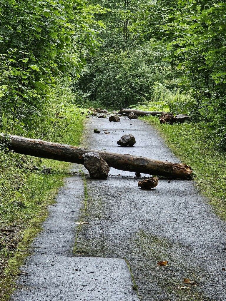 Der bestehende Radweg ist regelmäßig von Steinschlägen und Lawinen bedroht.⇒lv