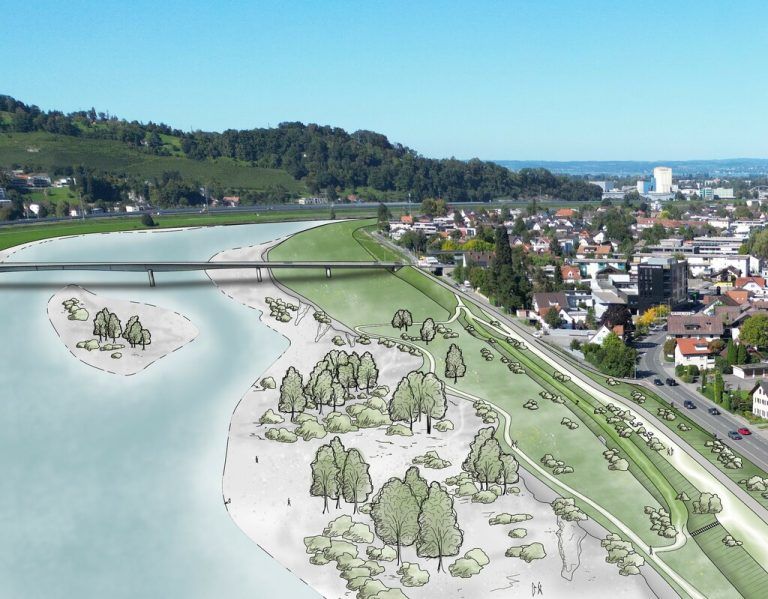 So wird das Rhein­ufer in Lusten­au aussehen.⇒IRR