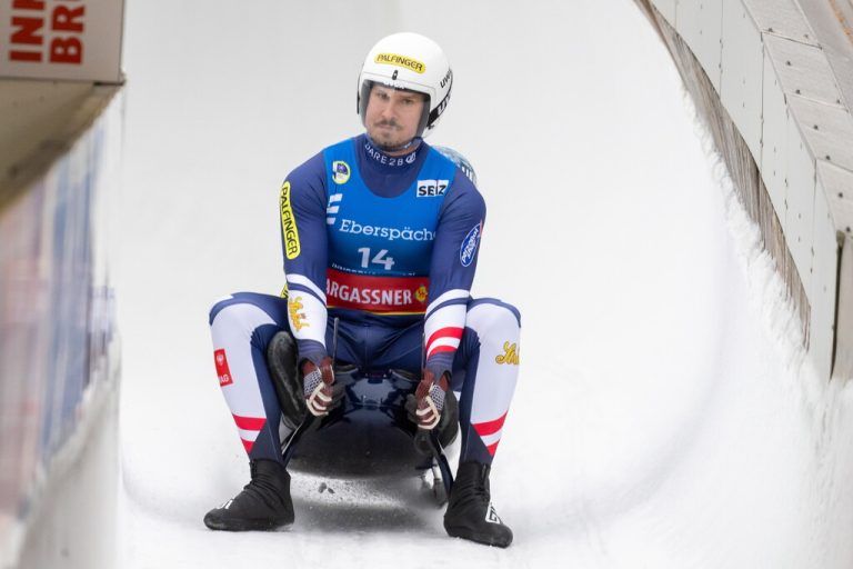 Steu/Kindl noch auf der alten Bahn in Igls im Dezember 2024.⇒APA