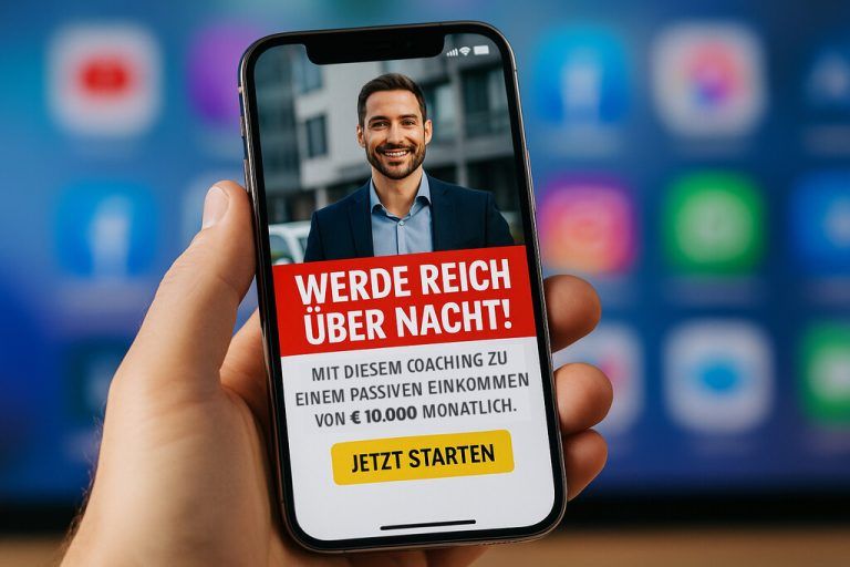 Versprechen schnellen Reichtum: Pseudo-Coaches nutzen soziale Netzwerke für ihre Werbung.⇒⇒KI generiert, shutterstock