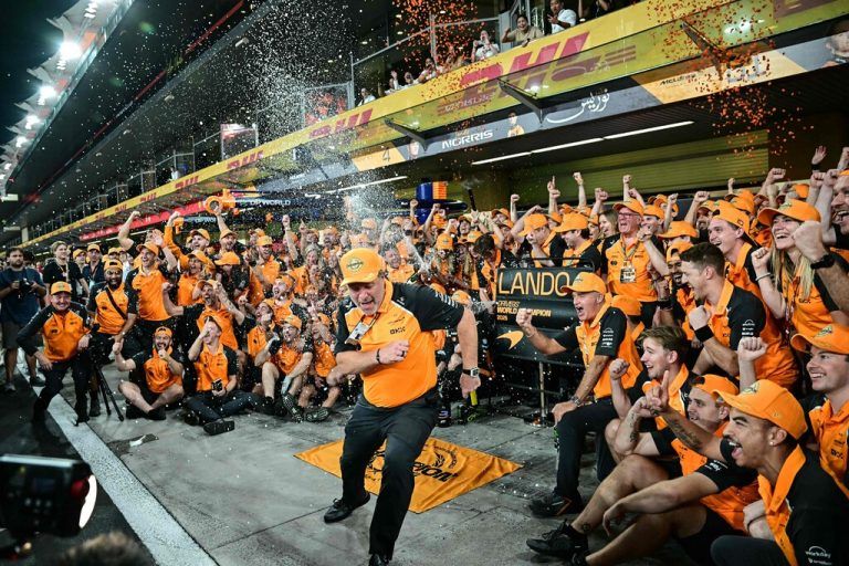 Bei McLaren feierten sie den Titel von Lando Norris ausgelassen.⇒AFP