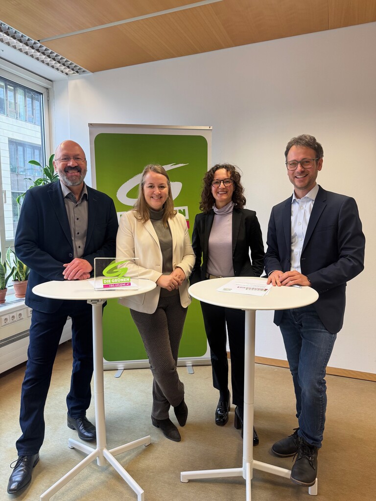Die Abgeordneten der Grünen bei der Pressekonferenz.⇒grüne vorarlberg