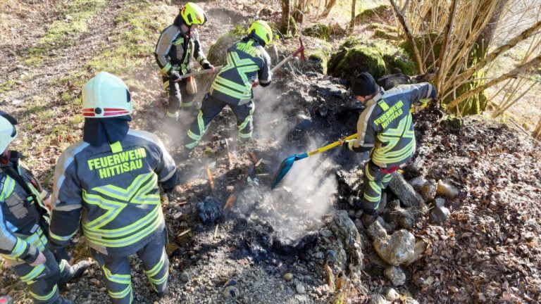 Die Feuerwehr Hittisau war rasch zur Stelle. ⇒Shourot