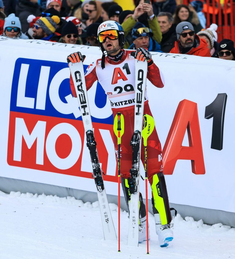 Enttäuscht: Johannes Strolz am Sonntag in Kitzbühel.⇒gepa