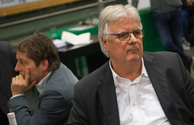 Hubert Nagel und im Hintergrund Bernd Bösch bei der Jahreshauptversammlung der Austria am 18. Jänner 2019. ⇒Klaus Hartinger