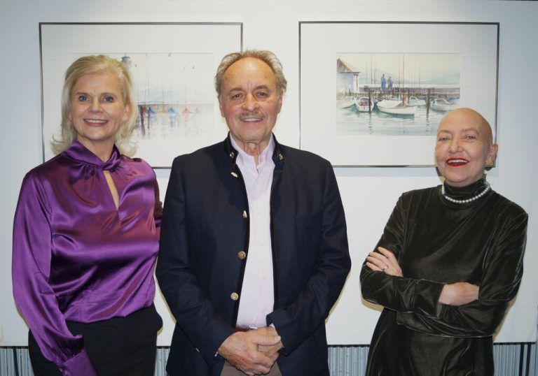 Schauspielerin Renate Bauer, Künstler Gerhard Mangold und Galeristin Sylvia Janschek. Ritter (7)