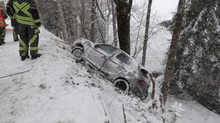 Der Pkw wurde durch einen Baum im Sturz gebremst.⇒vol.at
