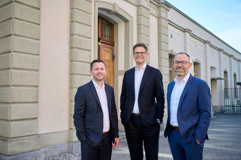 Die Getzner-Vorstände Martin Frick, Roland Comploj und Hannes Tschofen (v.l.). ⇒hagen