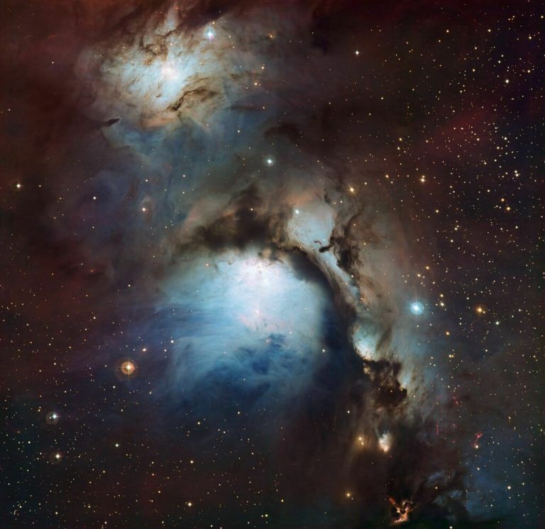 Messier 78 im Sternbild Orion: Der blaue Schimmer entsteht durch die Streuung des Sternenlichts an inter-stellarem Staub. ESO/Igor Chekalin
