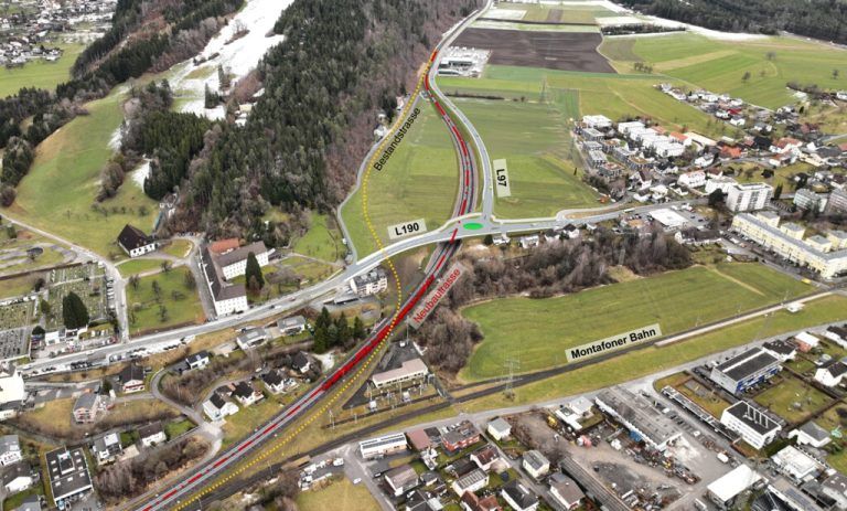 Östlich des Bahnhofs Bludenz entsteht auf rund 1,4 Kilometern ein zweites Gleis.ÖBB